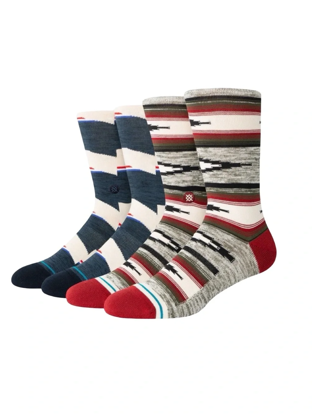 STANCE Striped Blanket Crew Socks - 2 Pack - Size Large